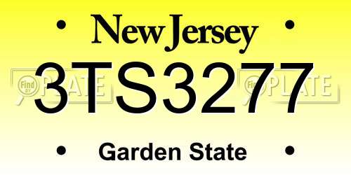 3TS3277 New Jersey License Plate
