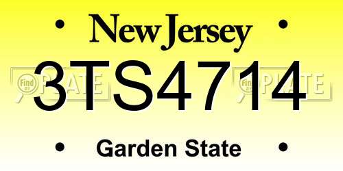 3TS4714 New Jersey License Plate