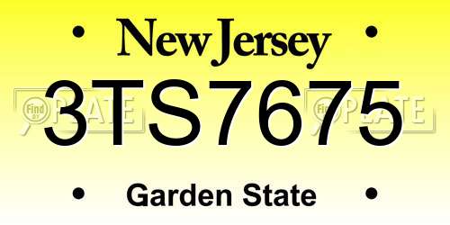 3TS7675 New Jersey License Plate