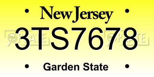 3TS7678 New Jersey License Plate
