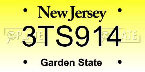 3TS914 New Jersey License Plate