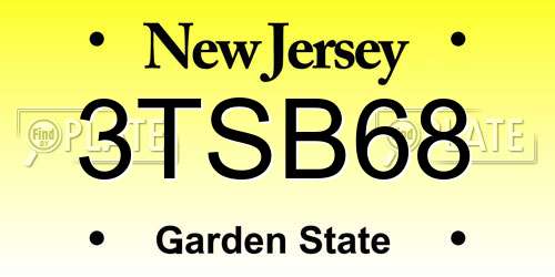 3TSB68 New Jersey License Plate