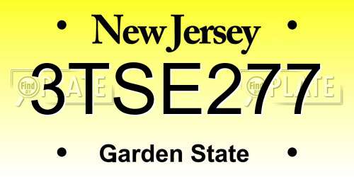 3TSE277 New Jersey License Plate