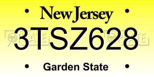 3TSZ628 New Jersey License Plate