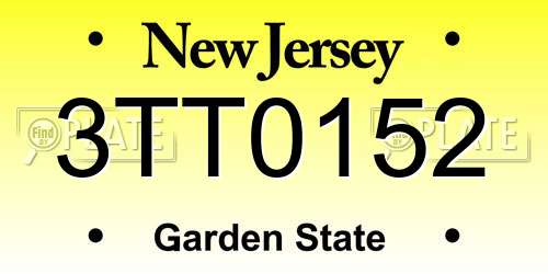3TT0152 New Jersey License Plate