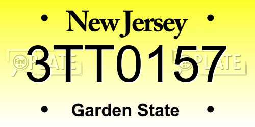 3TT0157 New Jersey License Plate