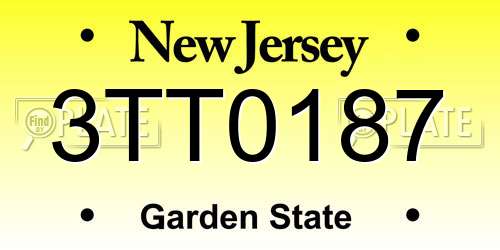 3TT0187 New Jersey License Plate