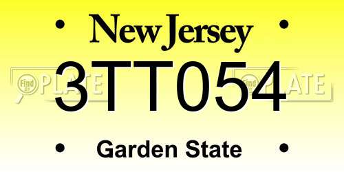 3TT054 New Jersey License Plate