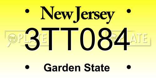 3TT084 New Jersey License Plate