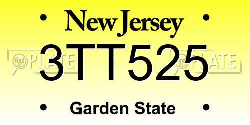 3TT525 New Jersey License Plate