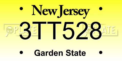 3TT528 New Jersey License Plate