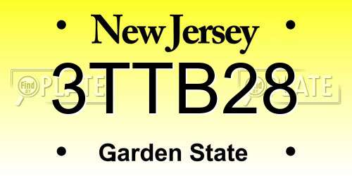 3TTB28 New Jersey License Plate