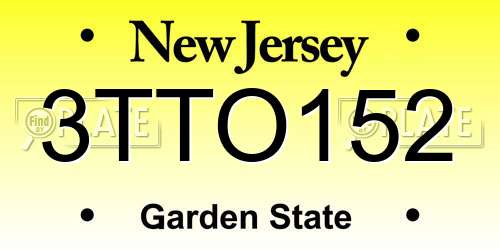 3TTO152 New Jersey License Plate