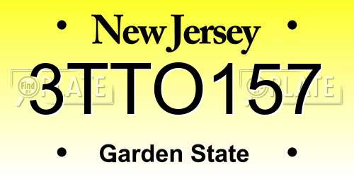 3TTO157 New Jersey License Plate