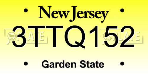3TTQ152 New Jersey License Plate