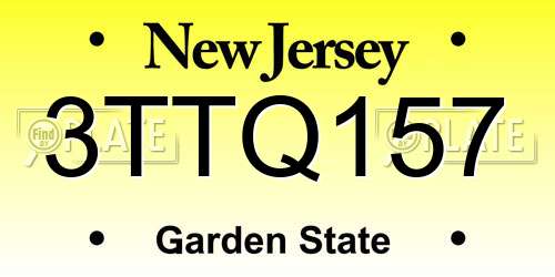3TTQ157 New Jersey License Plate