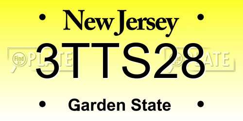 3TTS28 New Jersey License Plate