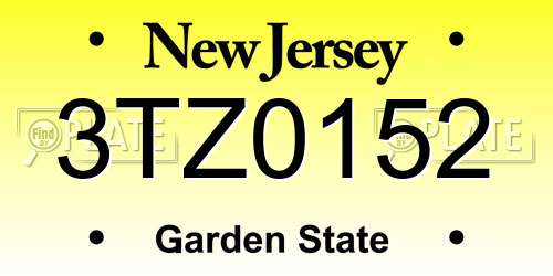 3TZ0152 New Jersey License Plate