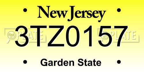 3TZ0157 New Jersey License Plate