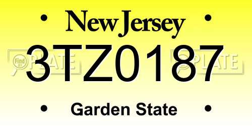 3TZ0187 New Jersey License Plate