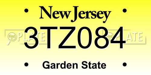 3TZ084 New Jersey License Plate