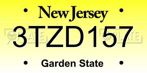 3TZD157 New Jersey License Plate