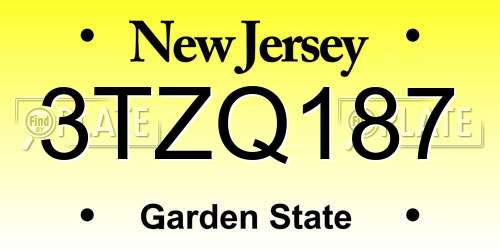 3TZQ187 New Jersey License Plate
