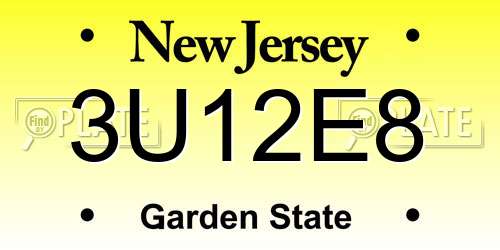 3U12E8 New Jersey License Plate