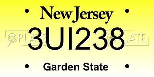 3UI238 New Jersey License Plate