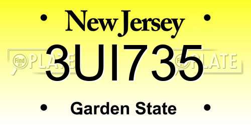 3UI735 New Jersey License Plate