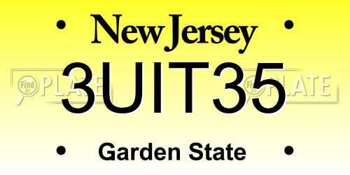 3UIT35 New Jersey License Plate