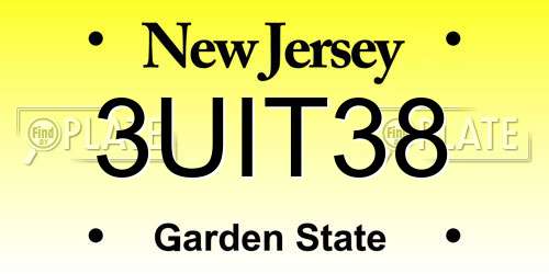 3UIT38 New Jersey License Plate