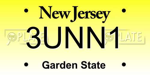3UNN1 New Jersey License Plate