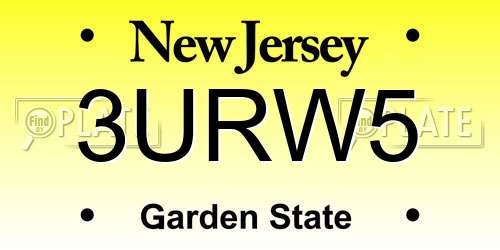 3URW5 New Jersey License Plate