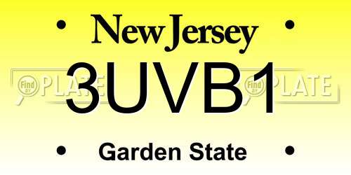 3UVB1 New Jersey License Plate