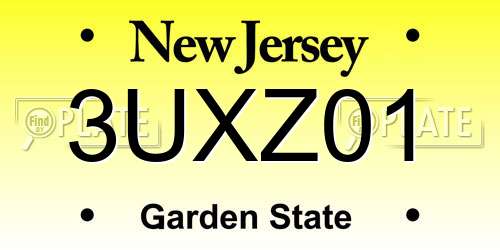 3UXZ01 New Jersey License Plate