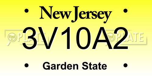 3V10A2 New Jersey License Plate