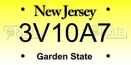 3V10A7 New Jersey License Plate