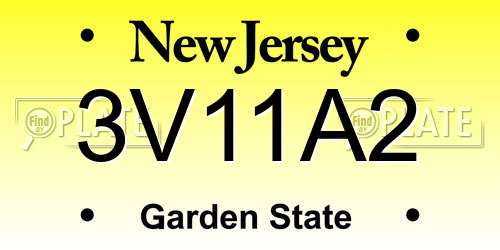3V11A2 New Jersey License Plate