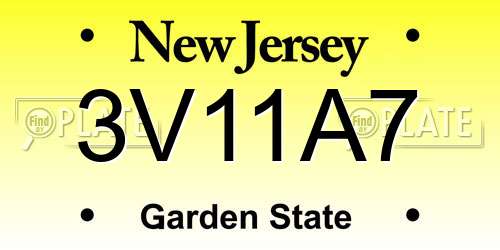 3V11A7 New Jersey License Plate