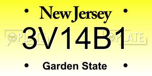 3V14B1 New Jersey License Plate