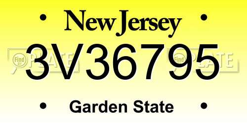3V36795 New Jersey License Plate