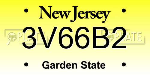 3V66B2 New Jersey License Plate