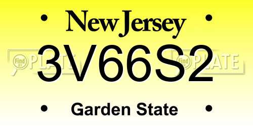 3V66S2 New Jersey License Plate