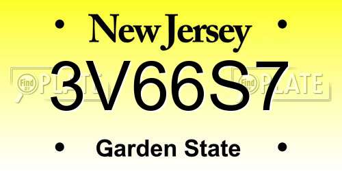 3V66S7 New Jersey License Plate