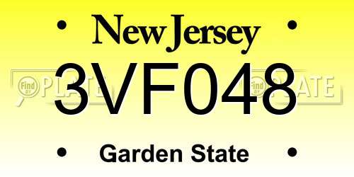 3VF048 New Jersey License Plate