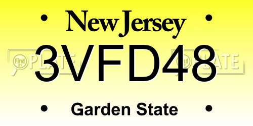 3VFD48 New Jersey License Plate