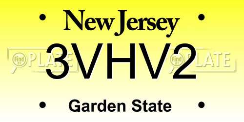 3VHV2 New Jersey License Plate