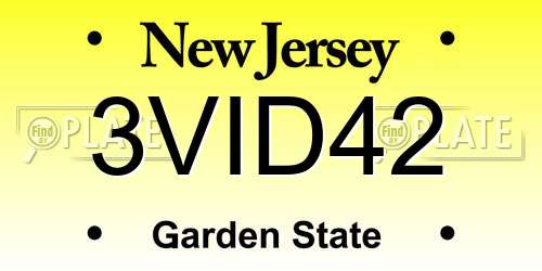 3VID42 New Jersey License Plate