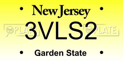 3VLS2 New Jersey License Plate